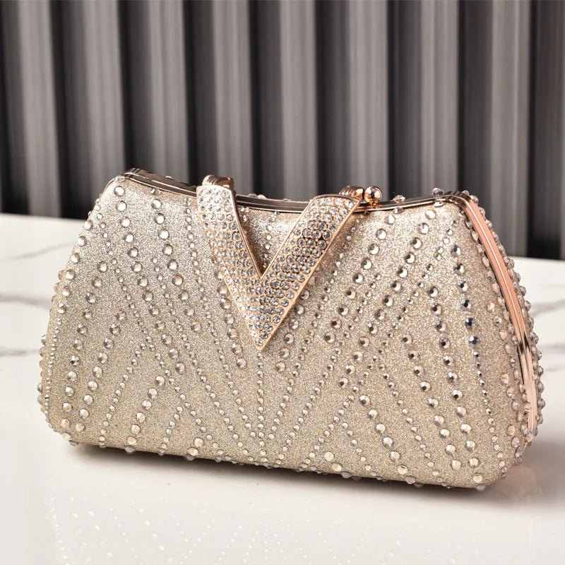 Diamond Rhinestone Shoulder & Crossbody Bag – Women Luxury Wedding Handbag