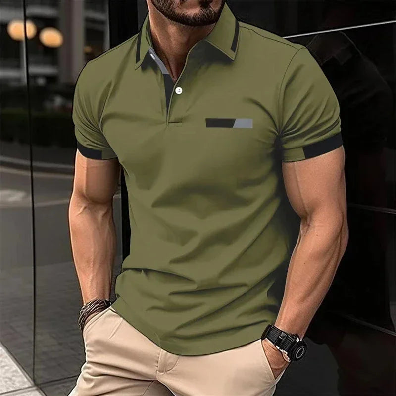 Men's Slim Fit Sports Polo Shirt – Casual Gym & Running Short Sleeve Performance T-Shirt