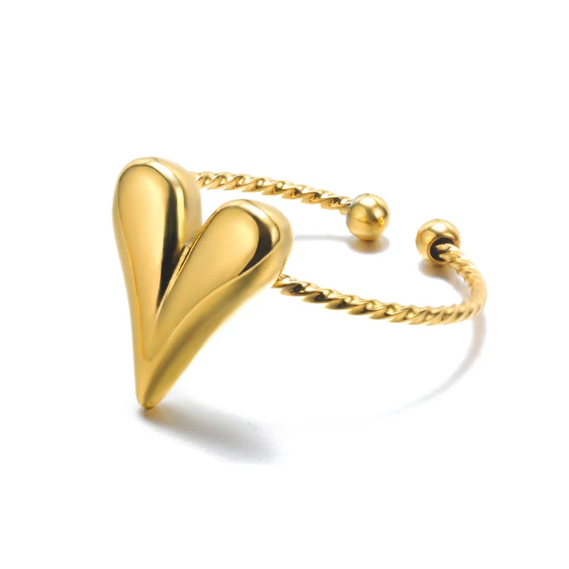 Noverlla™ Luxury Gold Stainless Steel Ring | Timeless Elegance for Women