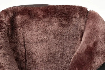 **Noverlla™ Premium Genuine Leather Women's Winter Snow Boots – Warm Wool Lined High-Heel Cold Weather Boots**