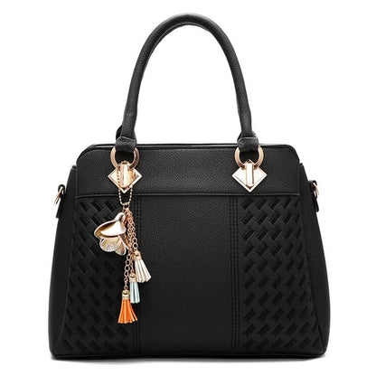 Luxury Women's Shoulder Bag – Embroidered Large Capacity Tote with Tassel