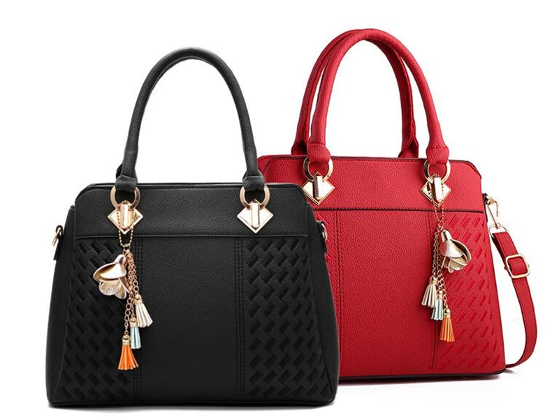 Luxury Women's Shoulder Bag – Embroidered Large Capacity Tote with Tassel