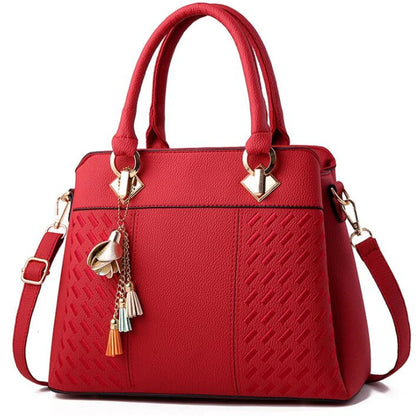 Luxury Women's Shoulder Bag – Embroidered Large Capacity Tote with Tassel