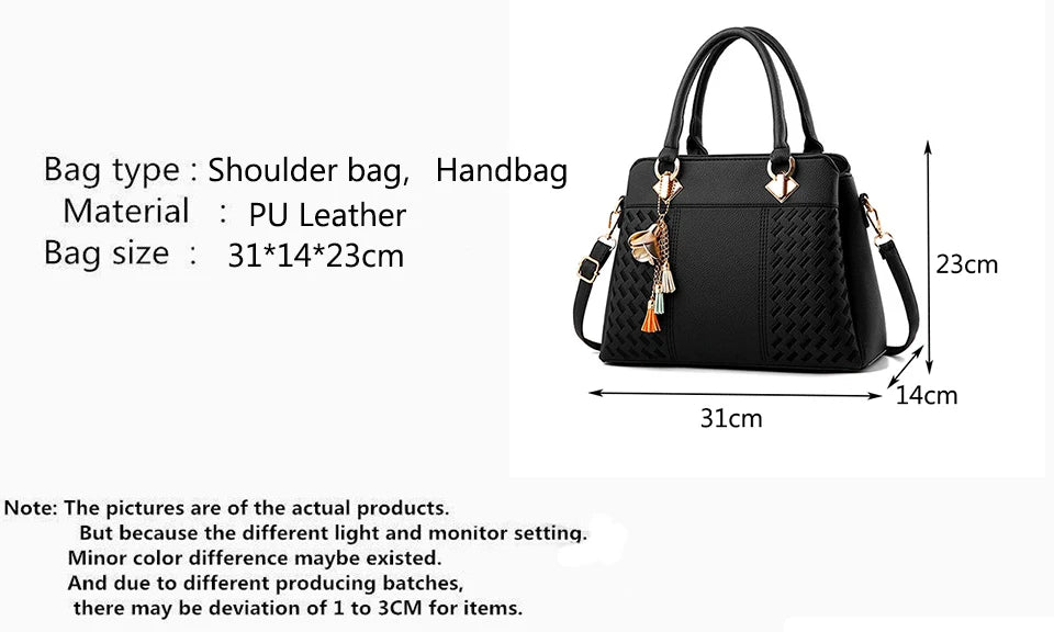 Luxury Women's Shoulder Bag – Embroidered Large Capacity Tote with Tassel