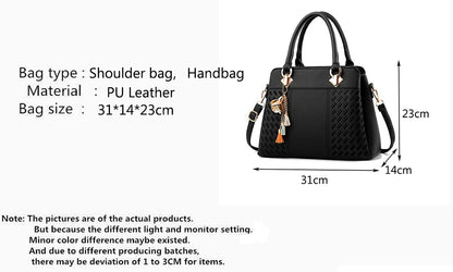 Luxury Women's Shoulder Bag – Embroidered Large Capacity Tote with Tassel