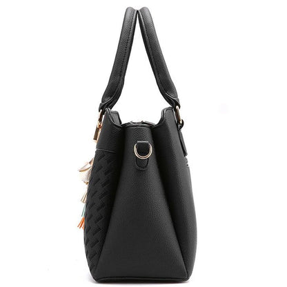 Luxury Women's Shoulder Bag – Embroidered Large Capacity Tote with Tassel