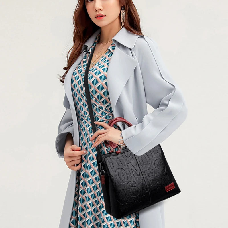 Noverlla™ Luxury Everyday Tote – Large Capacity PU Leather Crossbody Bag for Modern Women