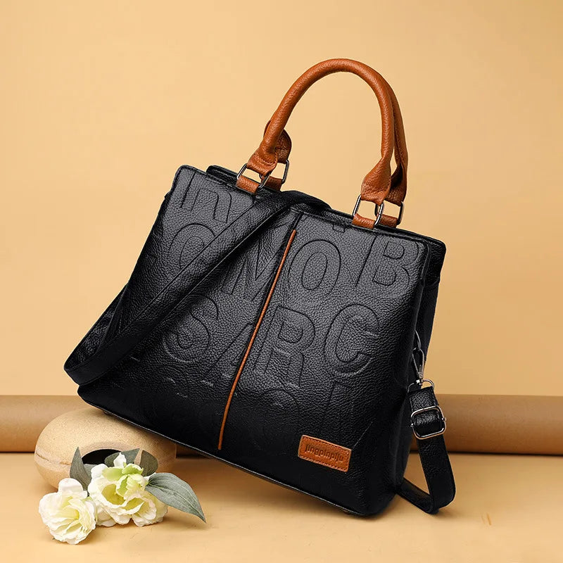 Noverlla™ Luxury Everyday Tote – Large Capacity PU Leather Crossbody Bag for Modern Women