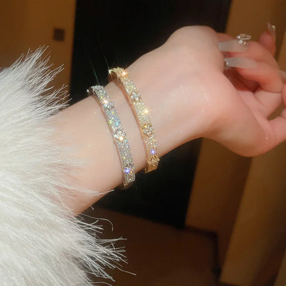 Luxury Cubic Zirconia Bangle Bracelet – Gold Silver Plated Women Jewelry | Noverlla