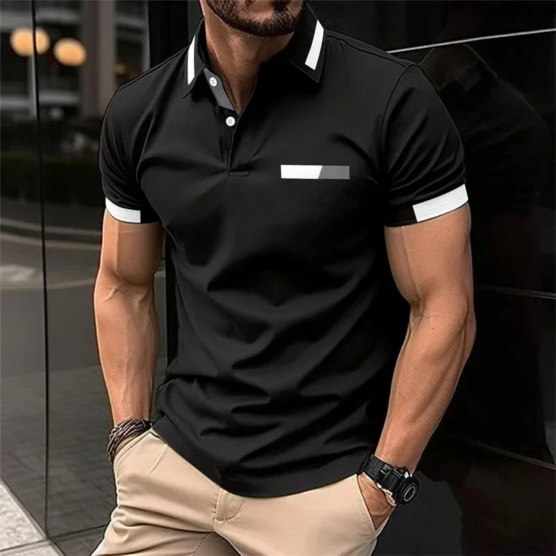 Men's Slim Fit Sports Polo Shirt – Casual Gym & Running Short Sleeve Performance T-Shirt