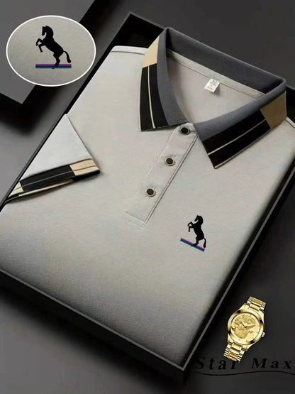 Men’s Luxury Horse Embroidery Polo Shirt – Milan Style Summer Casual Business T-Shirt