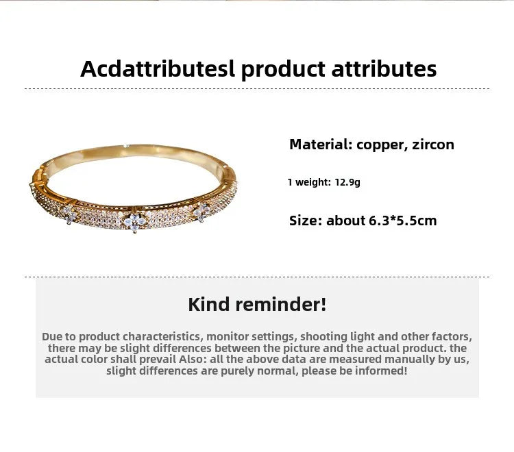 Luxury Cubic Zirconia Bangle Bracelet – Gold Silver Plated Women Jewelry | Noverlla