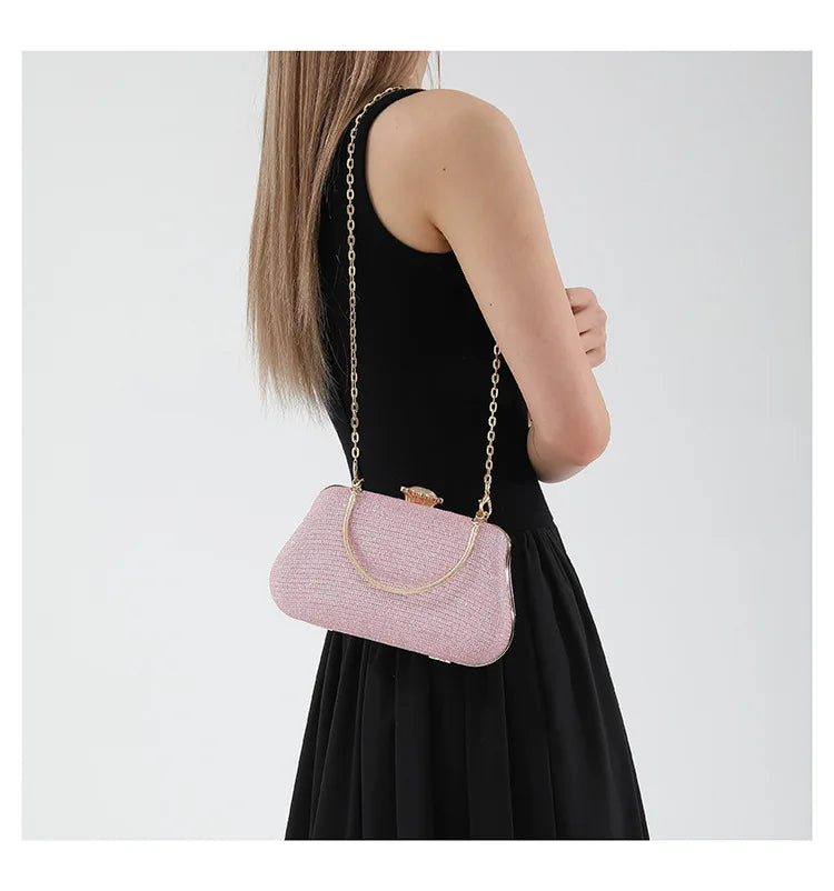 Luxury Glitter Clutch Bag for Women – Evening Party & Wedding Handbag with Chain