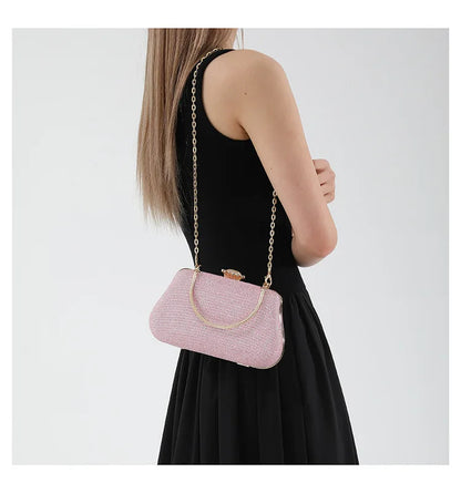 Luxury Glitter Clutch Bag for Women – Evening Party & Wedding Handbag with Chain