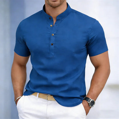 Noverlla™ Premium Stand Collar Polo – Slim Fit Men's Fashion Shirt