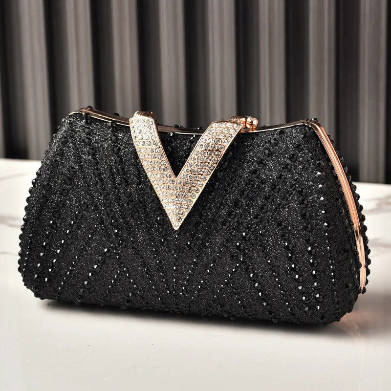 Diamond Rhinestone Shoulder & Crossbody Bag – Women Luxury Wedding Handbag