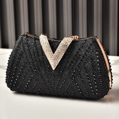 Diamond Rhinestone Shoulder & Crossbody Bag – Women Luxury Wedding Handbag