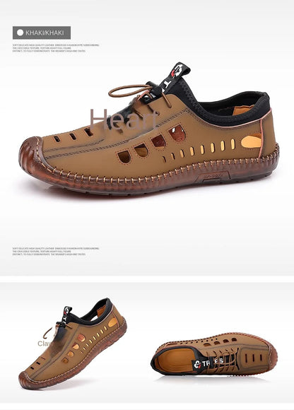 Noverlla™ Men's Leather Sandals – Breathable Non-Slip Summer Outdoor Shoes
