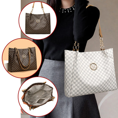 Vintage 2-Piece Women's Leather Tote Bag Set – Large Capacity Shoulder Handbag for Work, Travel & Everyday Style