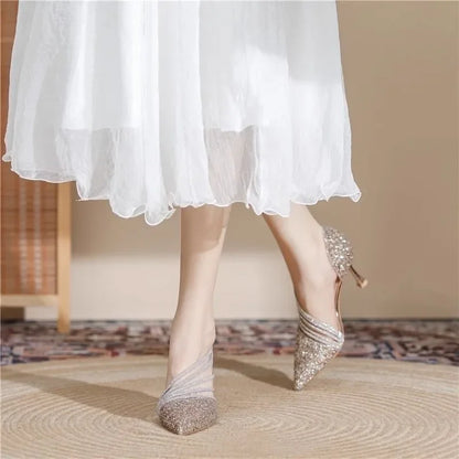 Elegant Women's Low Heel Suede Sandals – Soft Comfort Shoes for Everyday Style