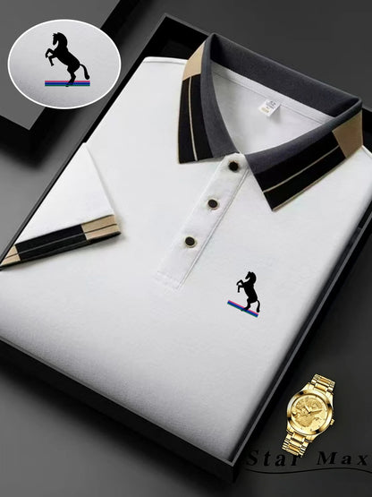 Men’s Luxury Horse Embroidery Polo Shirt – Milan Style Summer Casual Business T-Shirt