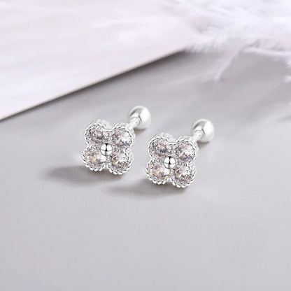 Luxury 925 Sterling Silver Round Zircon Earrings – Elegant Women Jewelry
