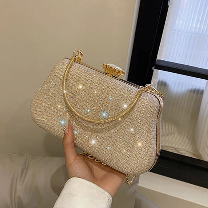 Luxury Glitter Clutch Bag for Women – Evening Party & Wedding Handbag with Chain