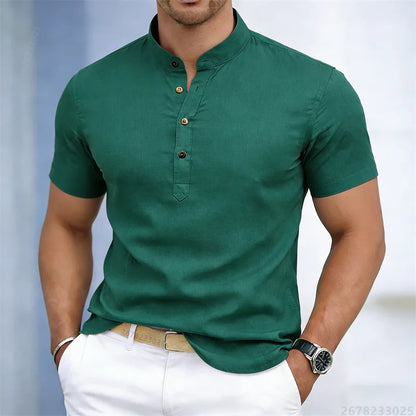 Noverlla™ Premium Stand Collar Polo – Slim Fit Men's Fashion Shirt
