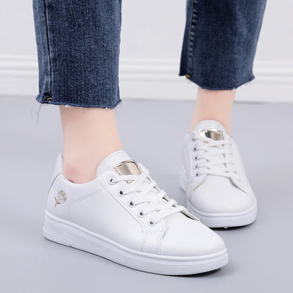 Noverlla™ Women's Embroidered Sneakers – Breathable Lace-Up Casual Shoes