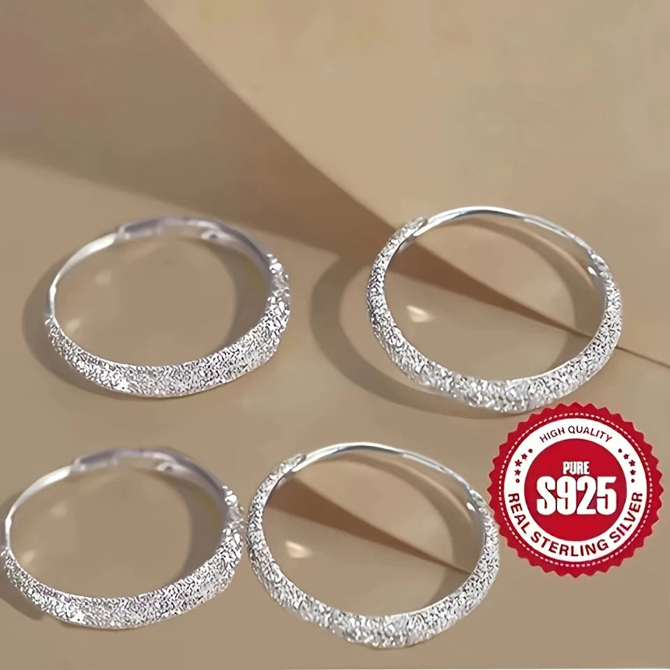 Silver Star Circle Earrings for Women – Sparkling Fashion Jewelry Gift