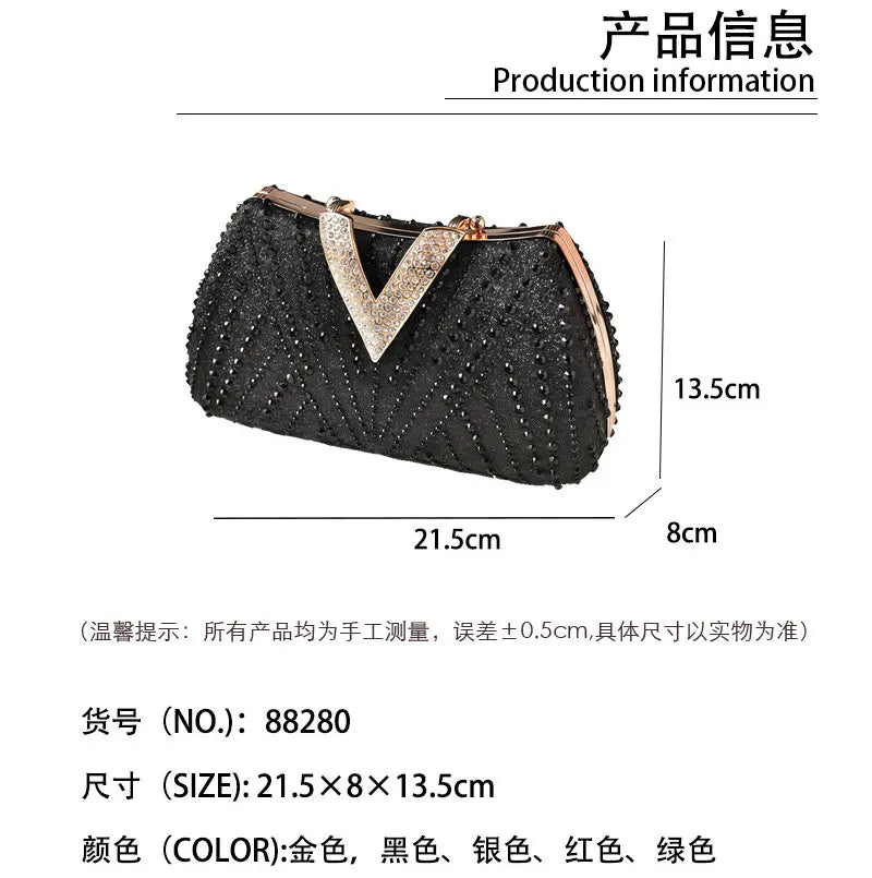 Diamond Rhinestone Shoulder & Crossbody Bag – Women Luxury Wedding Handbag
