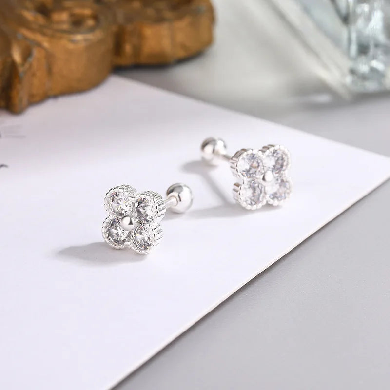 Luxury 925 Sterling Silver Round Zircon Earrings – Elegant Women Jewelry
