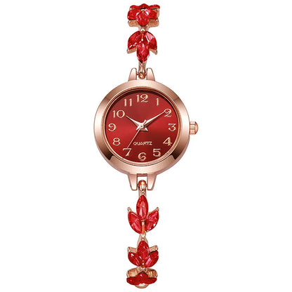Elegant Women’s Quartz Watch – Luxury Rhinestone Bracelet Watch Gift