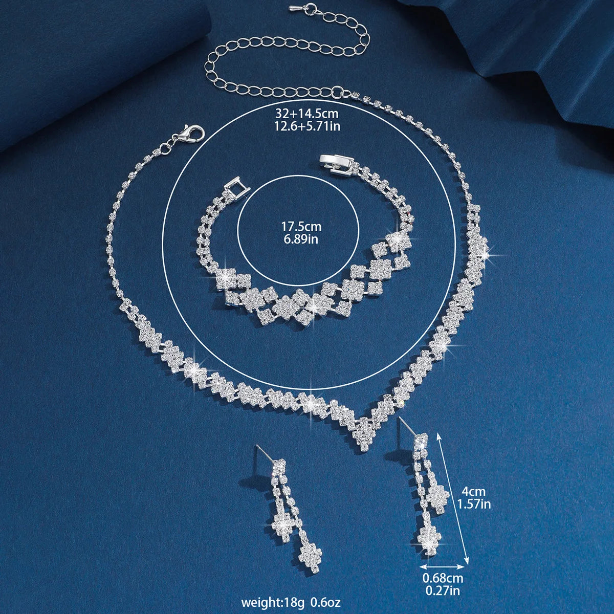 Noverlla™ Luxury Rhinestone Tassel Jewelry Set | Elegant Necklace & Earrings
