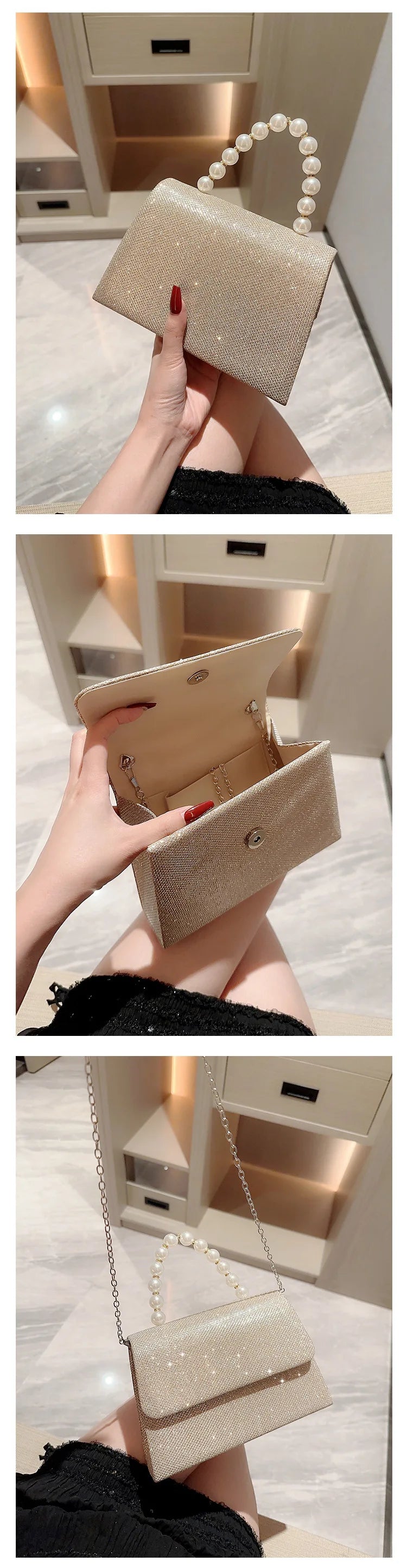 Elegant Sequined Chain Evening Bag – Women’s Party Handbag