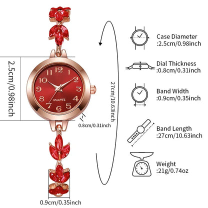 Elegant Women’s Quartz Watch – Luxury Rhinestone Bracelet Watch Gift