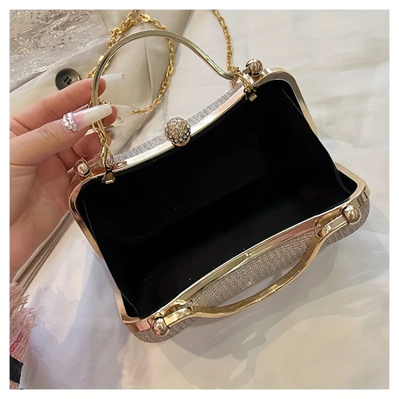 Noverlla Rhinestone Evening Clutch – Luxury Mini Chain Party Bag