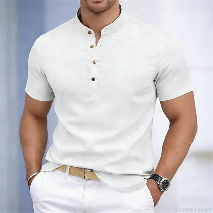 Noverlla™ Premium Stand Collar Polo – Slim Fit Men's Fashion Shirt