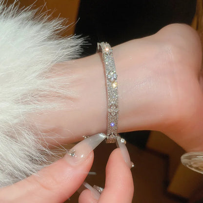 Luxury Cubic Zirconia Bangle Bracelet – Gold Silver Plated Women Jewelry | Noverlla