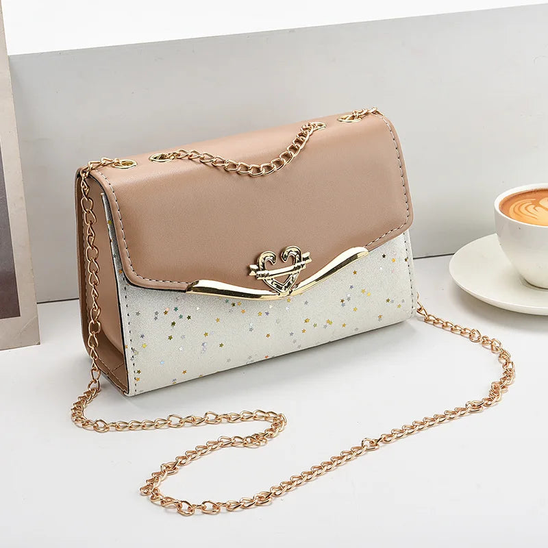 Luxury Sequin Chain Shoulder Bag for Women – Elegant Bow Fashion Handbag