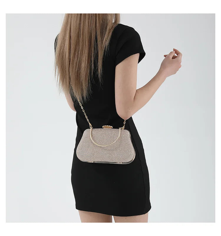 Luxury Glitter Clutch Bag for Women – Evening Party & Wedding Handbag with Chain
