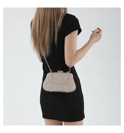 Luxury Glitter Clutch Bag for Women – Evening Party & Wedding Handbag with Chain