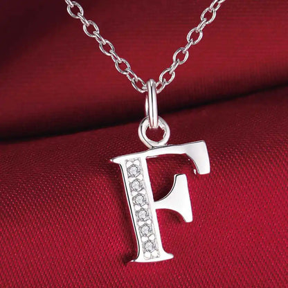 Noverlla 925 Sterling Silver Initial Necklace – Zircon Zirconia Pendant for Women