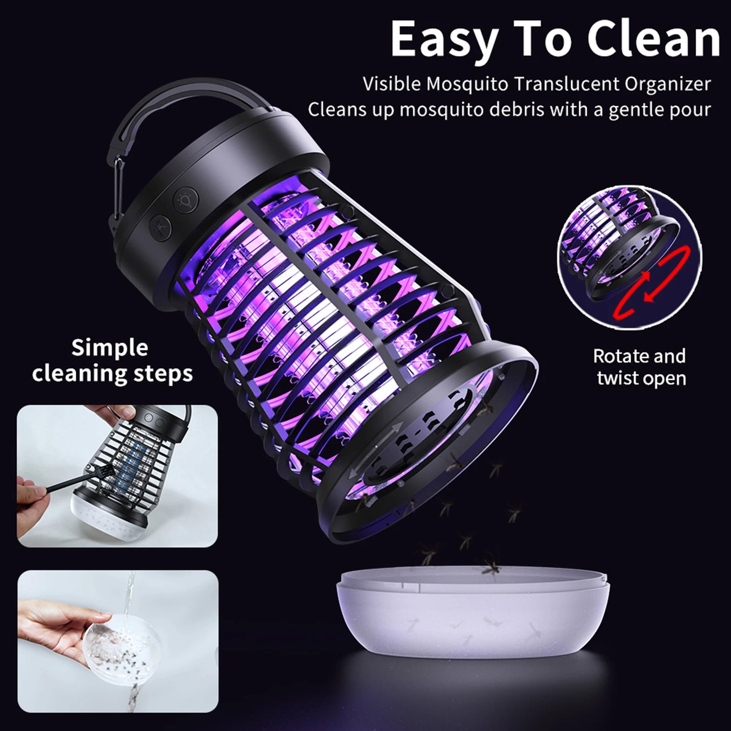 **Noverlla™ USB Rechargeable 2-in-1 Electric Mosquito Killer Lamp – Portable Indoor & Outdoor Bug Zapper**