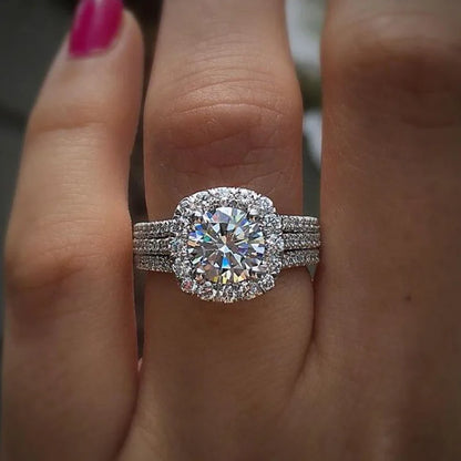 Noverlla™ Classic Square-Cut Moissanite Ring – 925 Sterling Silver Engagement Jewelry