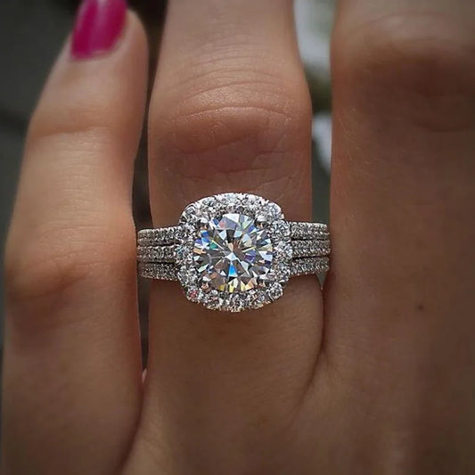 Noverlla™ Classic Square-Cut Moissanite Ring – 925 Sterling Silver Engagement Jewelry