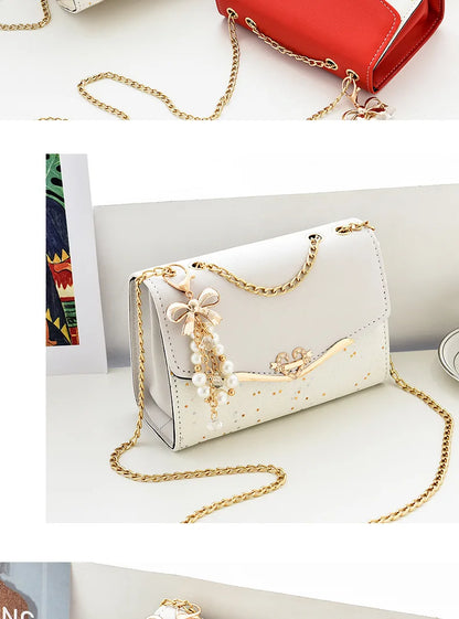 Luxury Sequin Chain Shoulder Bag for Women – Elegant Bow Fashion Handbag