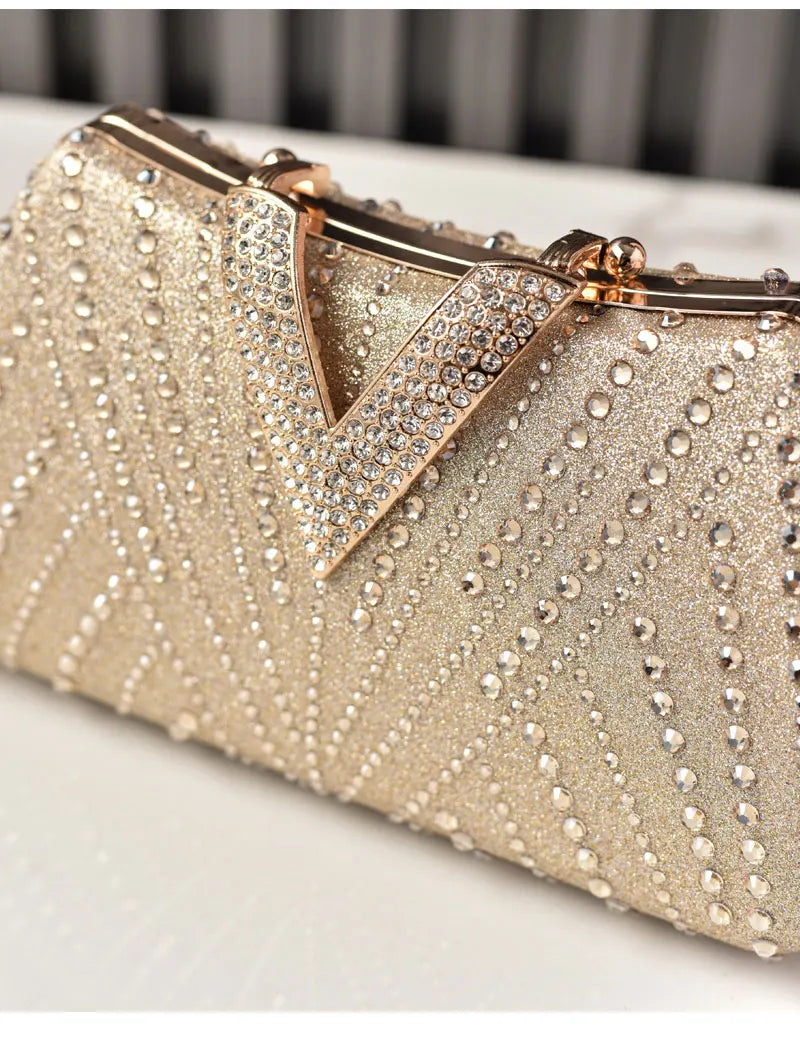 Diamond Rhinestone Shoulder & Crossbody Bag – Women Luxury Wedding Handbag