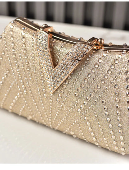 Diamond Rhinestone Shoulder & Crossbody Bag – Women Luxury Wedding Handbag