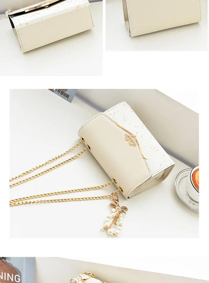 Luxury Sequin Chain Shoulder Bag for Women – Elegant Bow Fashion Handbag